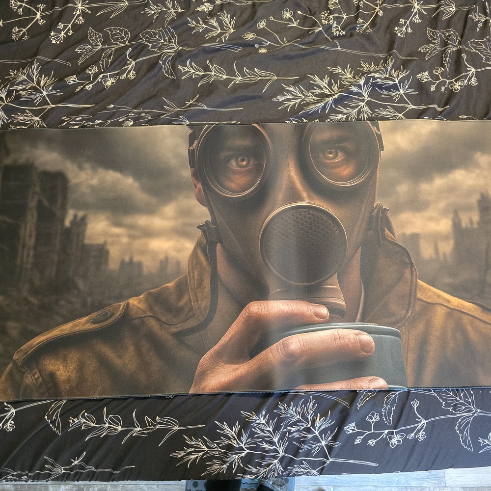 Gas Mask Art Rug - Picture 2 of 4